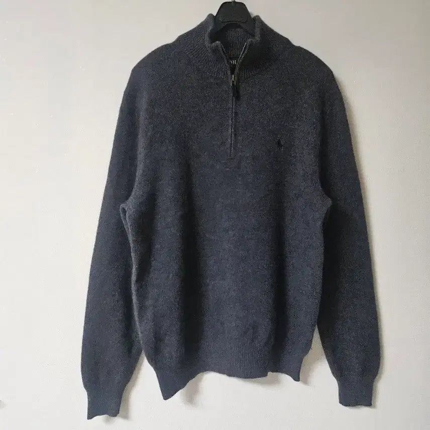 [BUNJANG] Polo Ralph Lauren Half-Zip Knit Sweater Charcoal L / 폴로 랄프로렌 하프집업 니트 L