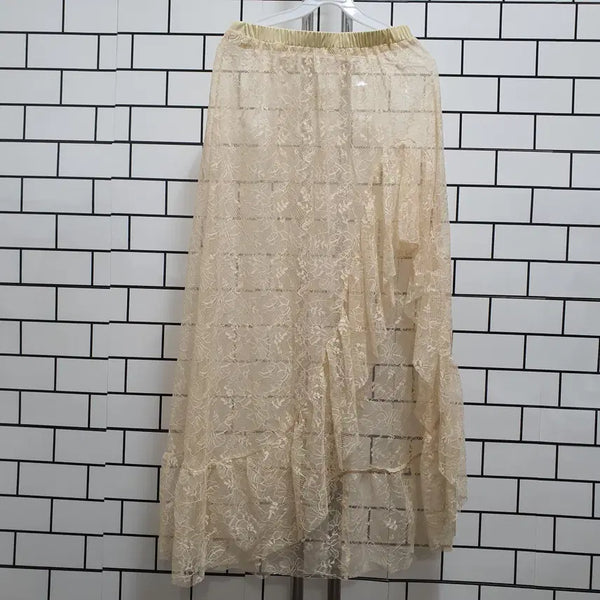 [BUNJANG] Banding Lace See-through Skirt / 형-279 밴딩 레이스 시스루 스커트