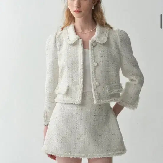[BUNJANG] Flooum Tweed Jacket Ivory / 플로움 트위드 자켓 아이보리