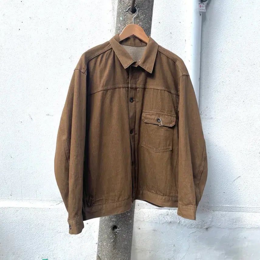 [BUNJANG] ADAM ET ROPÉ Organic Cotton Big Silhouette Denim Trucker Jacket / 아담 엣 로페 타입1 오가닉 코튼 빅 실루엣 데님 트러커 자켓