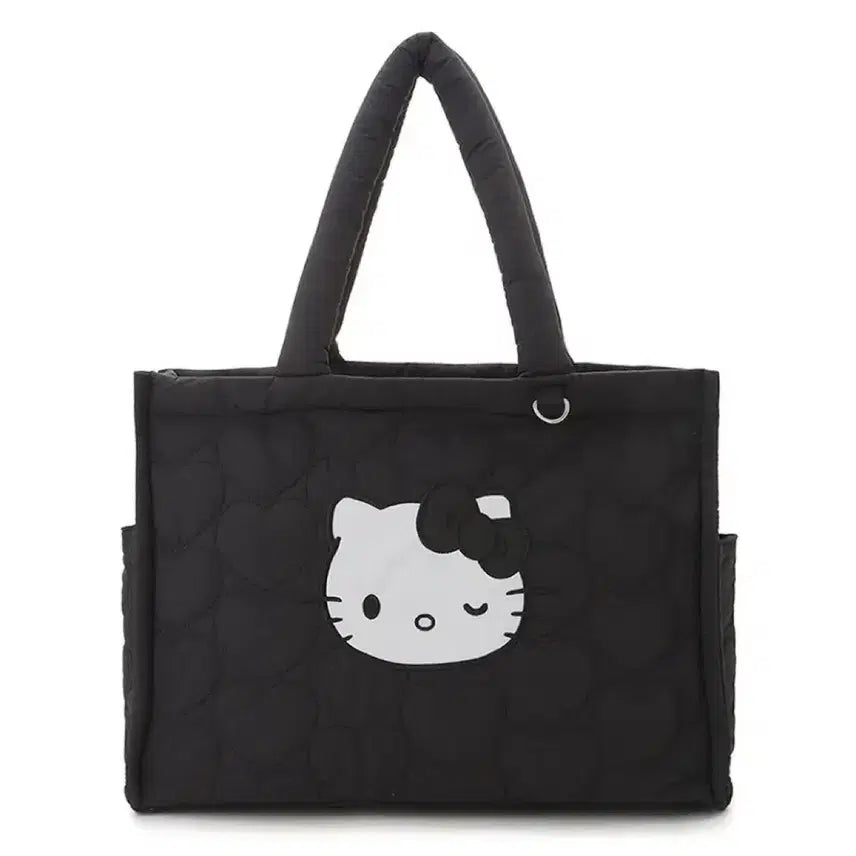 [BUNJANG] Sanrio House Heart Quilting Tote Bag Black / 산리오하우스) -미개봉- 하트퀼팅토트백 블랙