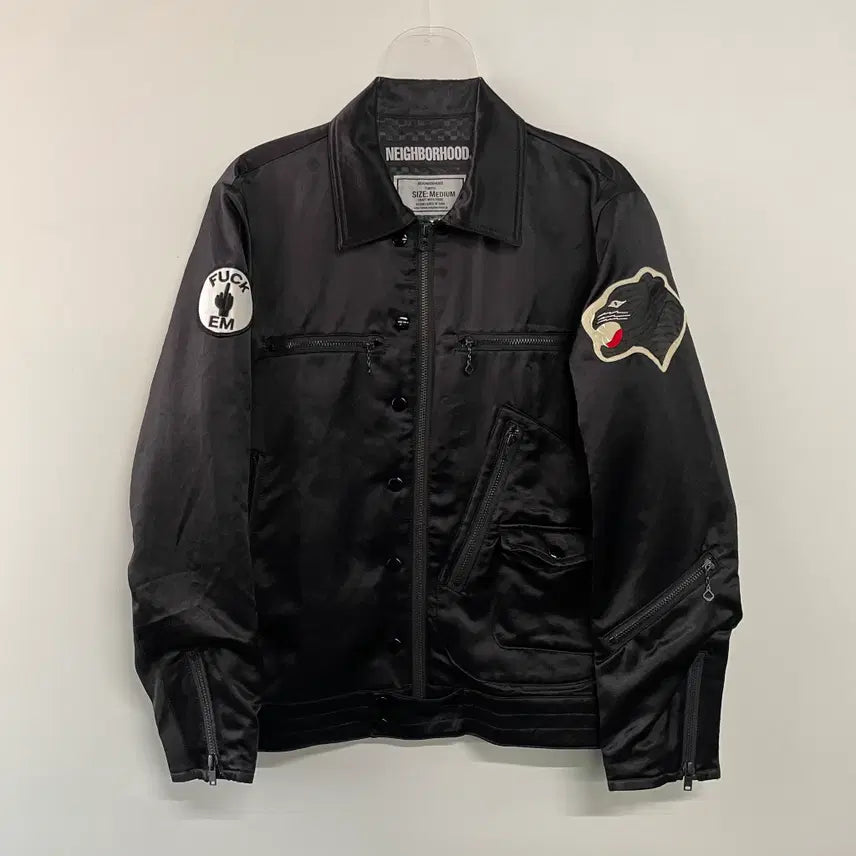 [BUNJANG] Neighborhood Satin Rider Jacket / 네이버후드 새틴 라이더자켓
