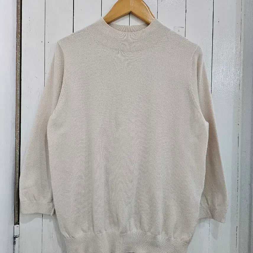 [BUNJANG] Lapiaf Women's 3/4 Sleeve Viscose Knit Top (Skin, Free Size) / Lapiaf 여성 칠부 니트 Free 스킨 7부소매 비스코스 봄 가을 니트티 85(구55)