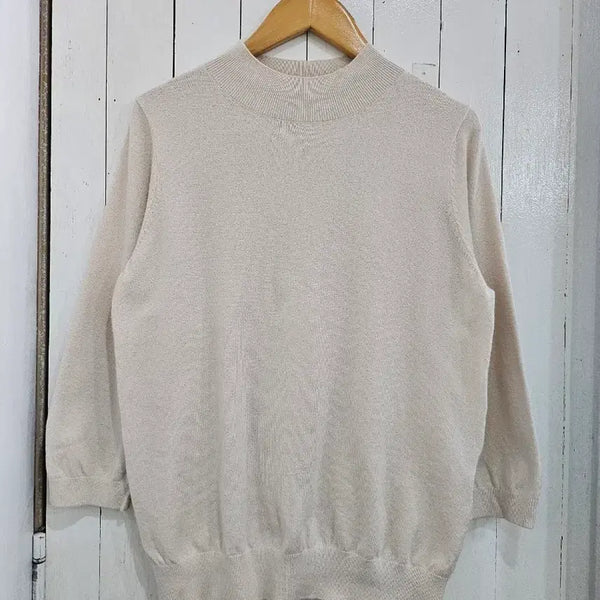 [BUNJANG] Lapiaf Women's 3/4 Sleeve Viscose Knit Top (Skin, Free Size) / Lapiaf 여성 칠부 니트 Free 스킨 7부소매 비스코스 봄 가을 니트티 85(구55)