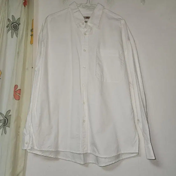 [BUNJANG] SPAO Men's Casual Cotton Shirt White Size M / SPAO 남성 케주얼 면 하양 셔츠 M
