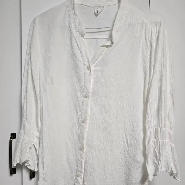 [BUNJANG] Women's White Summer Blouse - Office & Daily Wear / 여성용 화이트 흰색 여름용 보세 블라우스 오피스룩 데일리룩