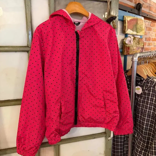 [BUNJANG] Polka Dot Windbreaker Skirt Set - Choco Brown / 땡땡이 도트 바람막이 초코브라운 치마