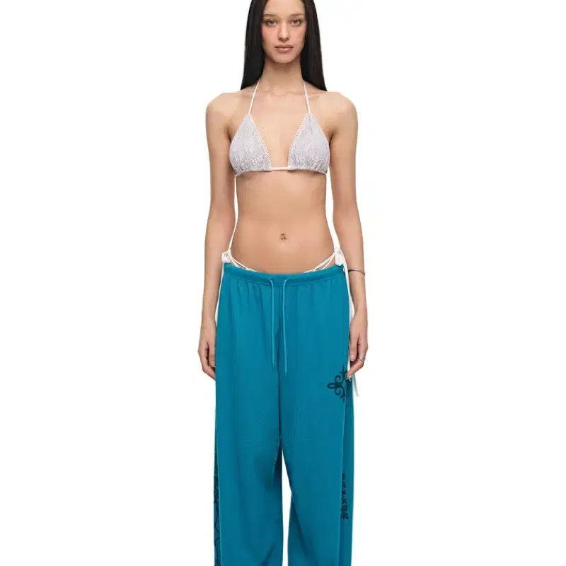 [BUNJANG] Too Much Tax Leo Waffle Pants Teal / 투머치택스 레오 와플 팬츠 틸