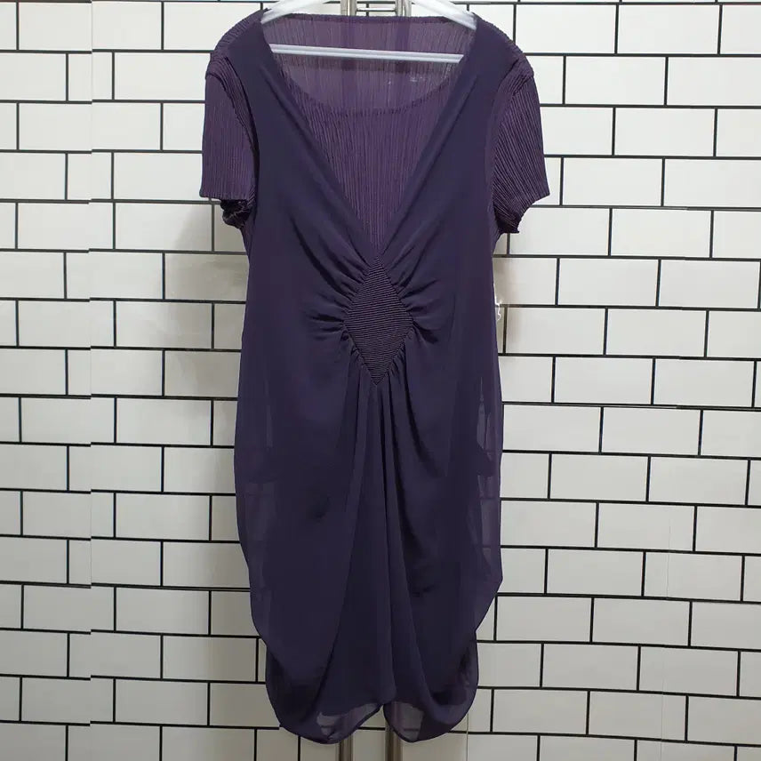 [BUNJANG] Pleated Short Sleeve Dress / 형-284 반팔 플리츠 원피스