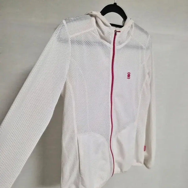 [BUNJANG] W.ANGLE White Mesh Hooded Zip-Up Jacket Size 95 / 와이드앵글 골프 메쉬 화이트 후드 집업 95