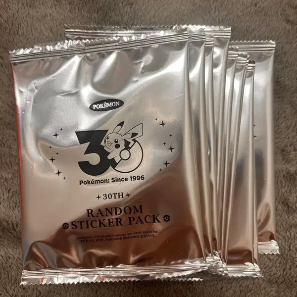 [BUNJANG] Pokemon 30th Anniversary Sticker Pack (10 Packs, Sealed) / 포켓몬 30주년 스티커팩 10팩 미개봉