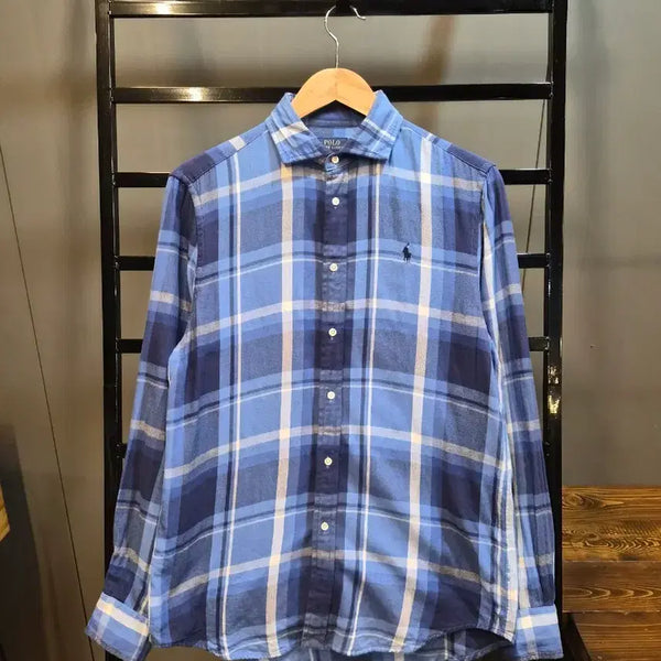 [BUNJANG] Polo Ralph Lauren Blue Check Relaxed Fit Long Sleeve Shirt / [L] 폴로 랄프로렌 Polo Ralph Lauren 블루 체크 릴렉스핏 긴팔 셔츠 3.5