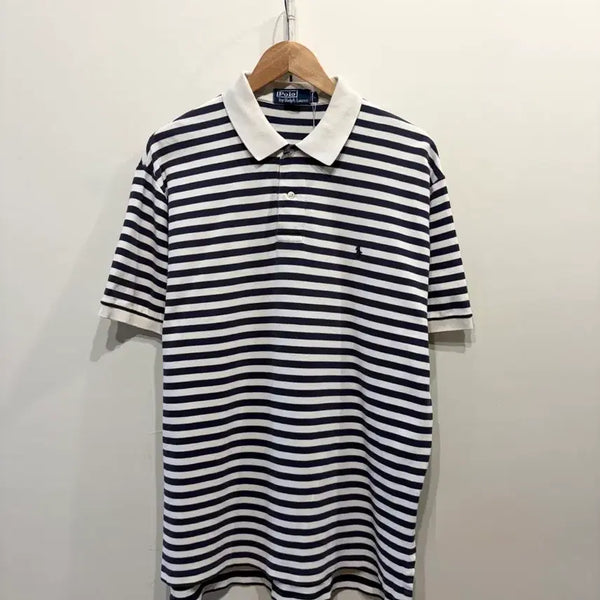 [BUNJANG] Polo Ralph Lauren Striped Pique Polo Shirt / 폴로 랄프로렌 스트라이프 피케 폴로 셔츠