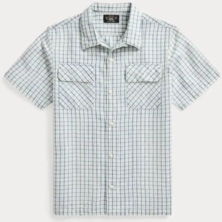 [BUNJANG] RRL Double RL Linen Check Short Sleeve Shirt S / rrl 더블알엘 체크 린넨 셔츠 반팔