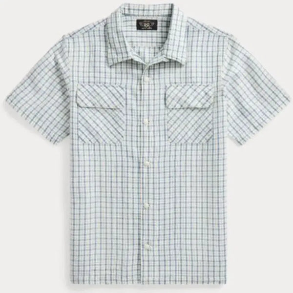 [BUNJANG] RRL Double RL Linen Check Short Sleeve Shirt S / rrl 더블알엘 체크 린넨 셔츠 반팔
