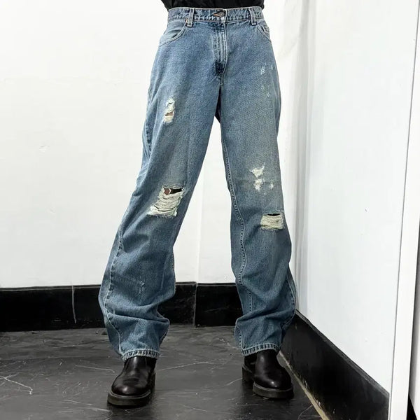 [BUNJANG] Levi's 00s 570 Relaxed Fit Damaged Denim Pants / 리바이스 00s 570 배기 데미지 데님 팬츠