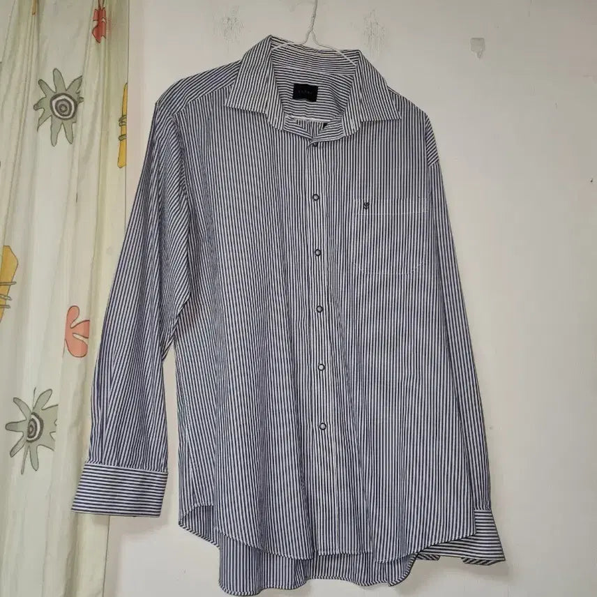 [BUNJANG] Yejak Striped Shirt Navy XL / 빅사이즈 예작 스트라이프 셔츠 네이비 110