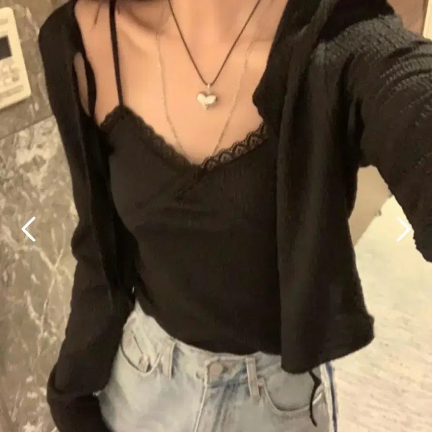 [BUNJANG] Poster Relay Sleeveless Cardigan Set / 포스터 릴레이스 나시가디건set
