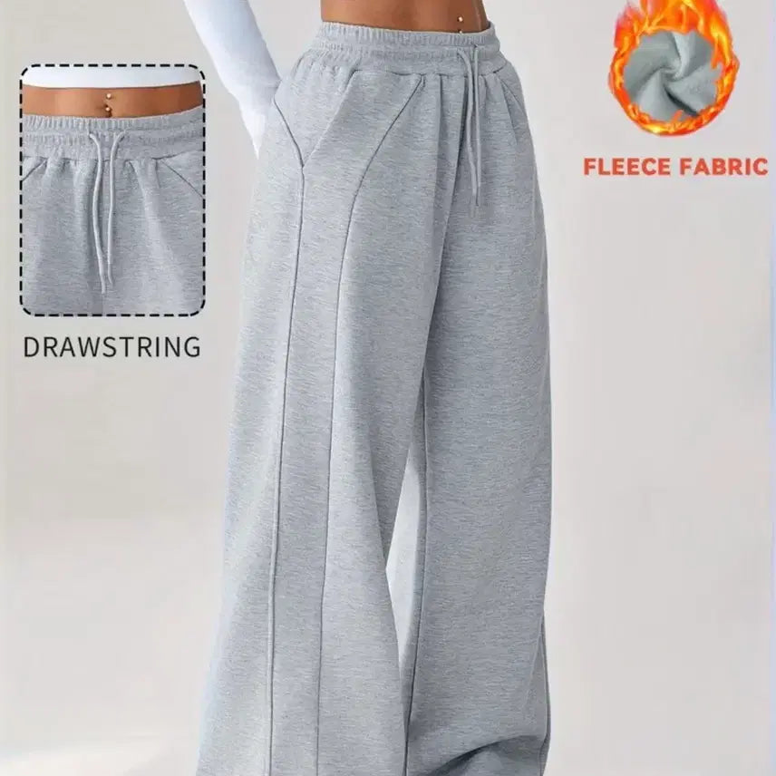 [BUNJANG] Women's Fleece Wide Pants / 여성 기모 플리스 와이드 팬츠 S 실사O