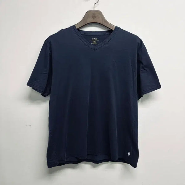 [BUNJANG] Polo Ralph Lauren Navy V-Neck Short Sleeve T-Shirt (Size L) / 폴로 랄프로렌(POLO RALPH LAUREN) 네이비 브이넥 반팔 티셔츠 (사이즈: L)