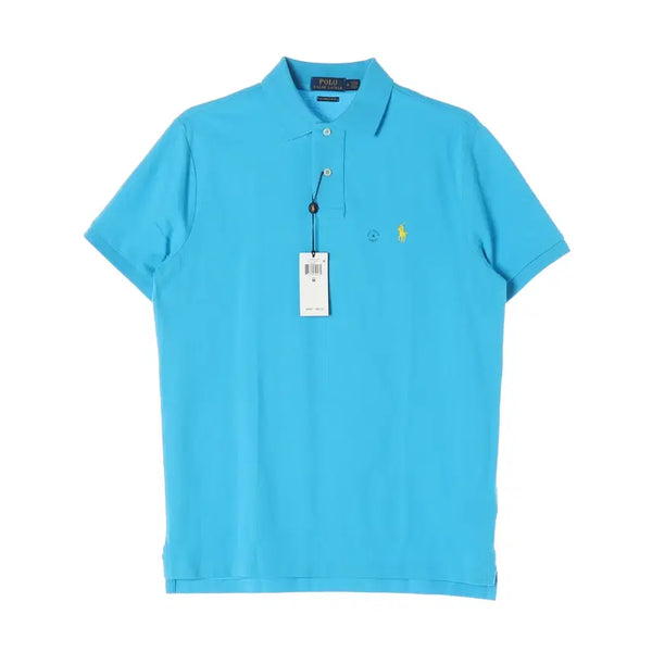 [BUNJANG] Polo Ralph Lauren Custom Slim Fit Cotton Pique Short Sleeve T-Shirt Aqua Blue / (새상품) 폴로 랄프 로렌 커스텀 슬림핏 코튼 피케 반팔 티셔츠 아쿠아블루