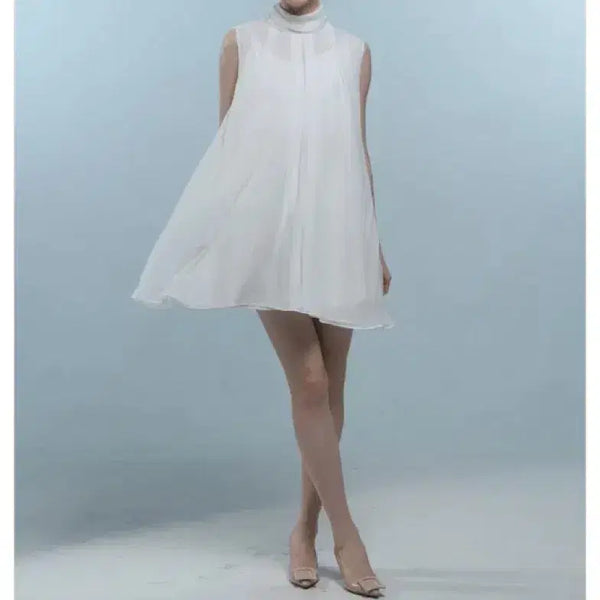[BUNJANG] Perrein Marseille Chiffon Blouse & Mini Dress Pure White / 퍼제인 마르세유 시폰 블라우스 & 미니 원피스 퓨어 화이트