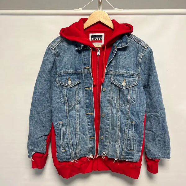 [BUNJANG] Levi's Premium Layered Hooded Trucker Denim Jacket - Size S / [정품/S] 리바이스 프리미엄 레이어드 후드 트러커 데님 청자켓