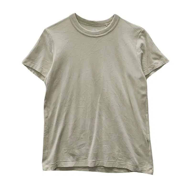 [BUNJANG] Uniqlo Minimal Light Beige Short Sleeve T-Shirt L / UNIQLO 유니클로 미니멀 라이트 베이지 반팔 티 L