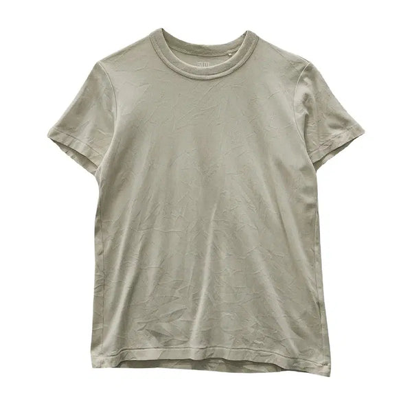 [BUNJANG] Uniqlo Minimal Light Beige Short Sleeve T-Shirt L / UNIQLO 유니클로 미니멀 라이트 베이지 반팔 티 L