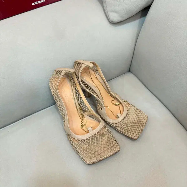 [BUNJANG] Bottega Veneta Chain Mesh Heels Shoes Size 36 / 보테가베네타 체인 메쉬 힐 구두 36사이즈