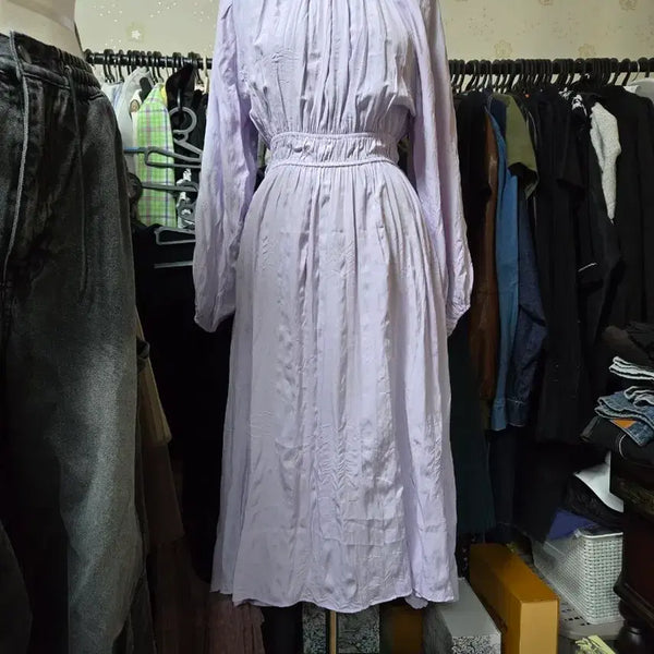 [BUNJANG] Purple Shirring Long Dress / 퍼플 셔링 롱 원피스
