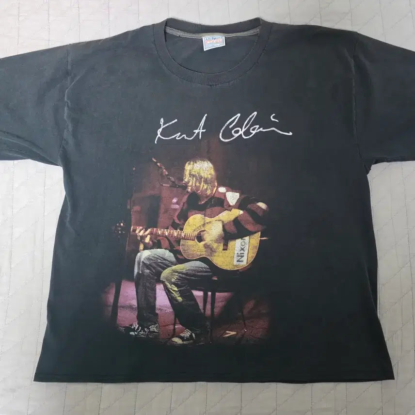 [BUNJANG] Nirvana Kurt Cobain 90s Band T-Shirt (Trash) - Allsport Tag / [L] 90s 너바나 커트 코베인 NIXON 기타 빈티지 밴드티 트래쉬드