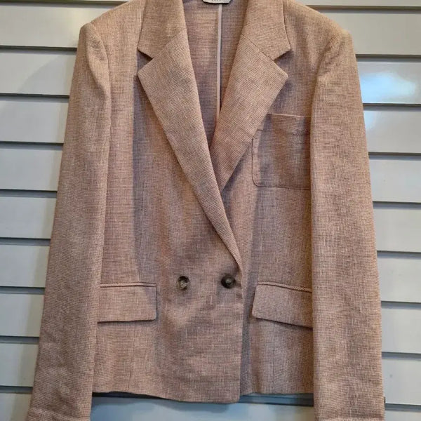[BUNJANG] Juke Pink Beige Double Button Jacket / 쥬크 핑크 베이지 더블 버튼 재킷