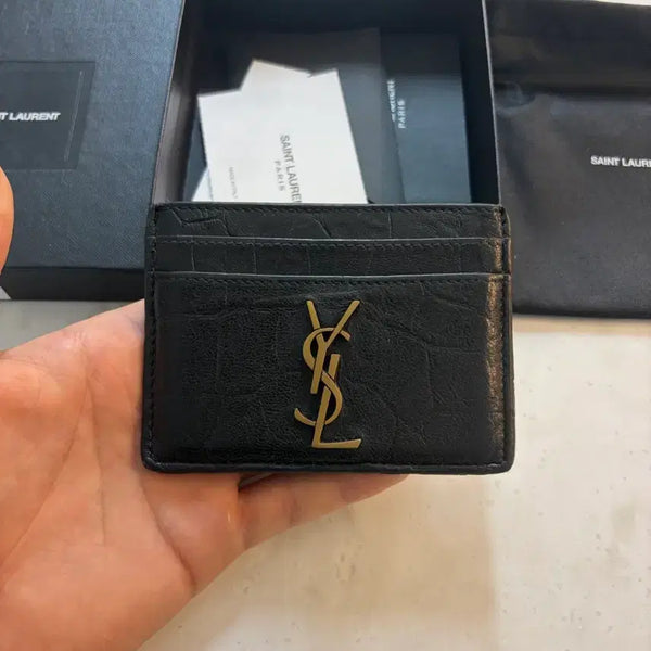 [BUNJANG] Saint Laurent Crocodile Card Holder / 생로랑 크로커다일 카드지갑