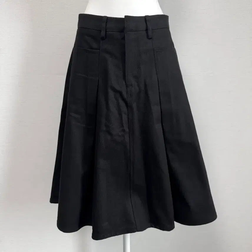 [BUNJANG] Pleated Midi Skirt Black / 새상품) 플리츠 미디 스커트