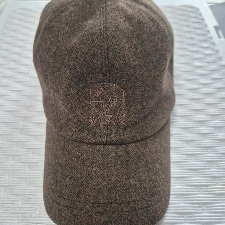 [BUNJANG] Brown Herringbone Tweed Ball Cap / 브라운 헤링본 트위드 볼캡