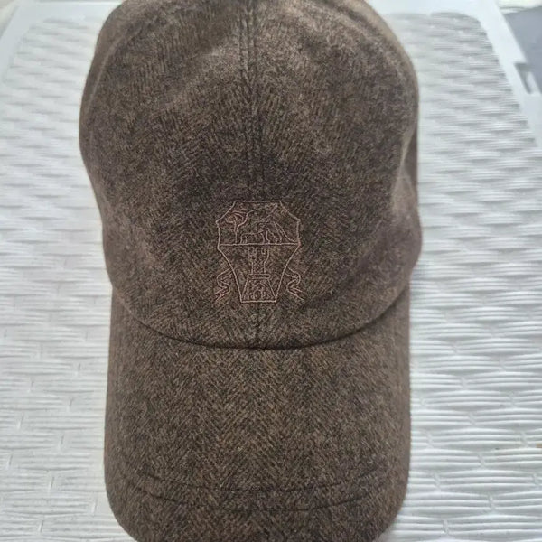[BUNJANG] Brown Herringbone Tweed Ball Cap / 브라운 헤링본 트위드 볼캡
