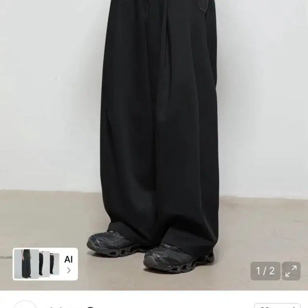 [BUNJANG] Begin 2022 Rock Link Pants - Black, Size 2 / 비긴202 록 링크 팬츠 블랙 2사이즈