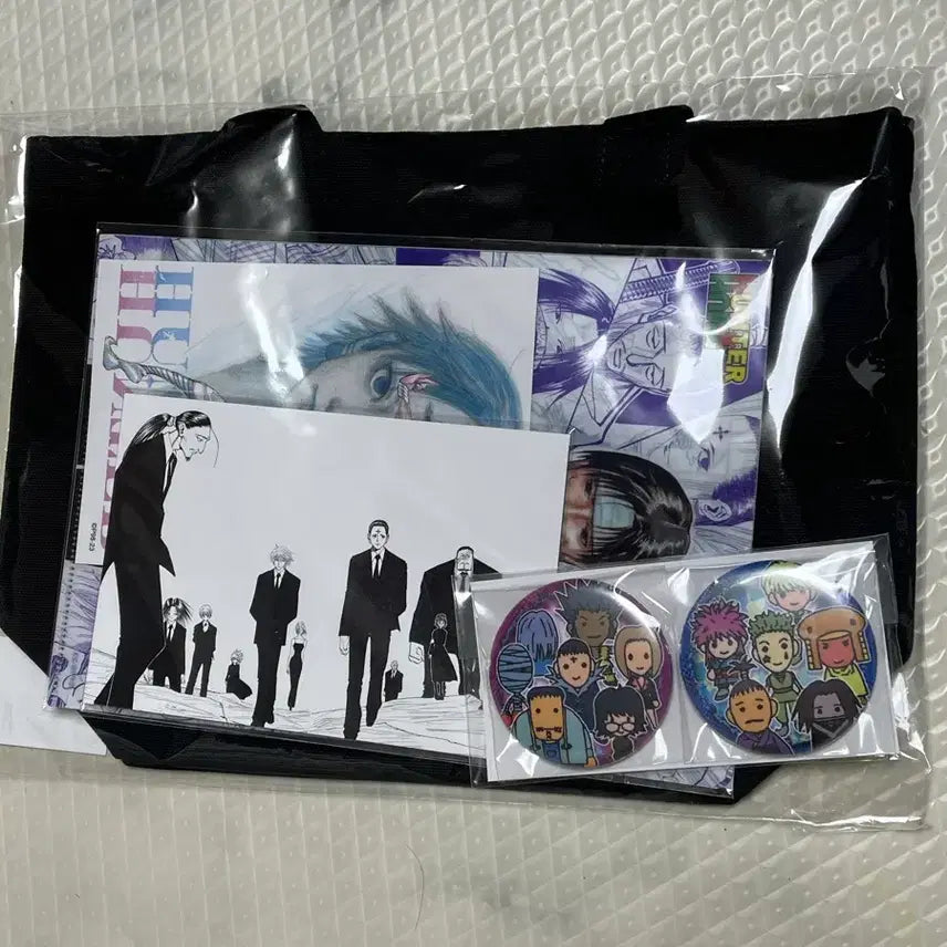 [BUNJANG] Hunter x Hunter Phantom Troupe Goods Set (Bag, Badge, Postcard) / 헌터헌터 점프샵 환영여단 굿즈세트 (가방, 뱃지, 엽서)