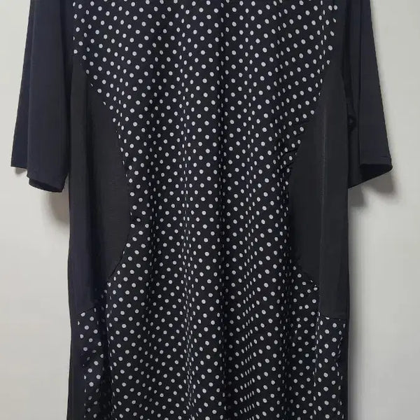 [BUNJANG] Black Dot Contrast Dress (New) / 블랙 도트 배색 원피스(새상품) 77-88싸이즈