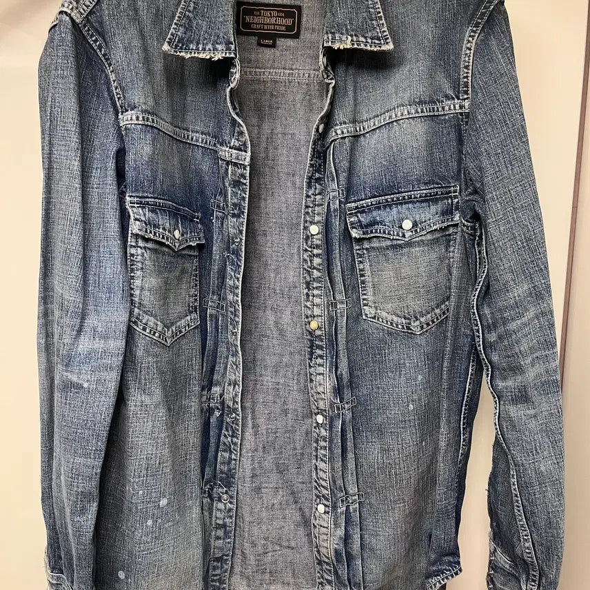 [BUNJANG] Neighborhood Indigo Denim Shirt / 네이버후드 neighborhood 데님 셔츠(181NYNH-SHM01), 인디고
