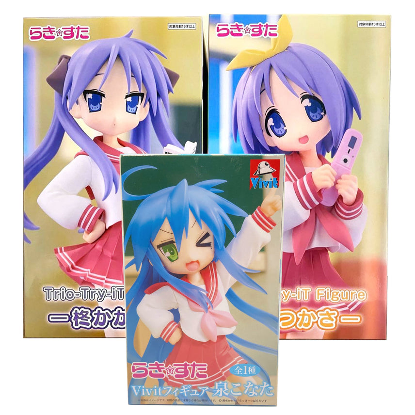 [BUNJANG] Lucky Star Kagami, Tsukasa & Konata Figure 3-Set Bundle / (미개봉) 러키스타 히이라기 카가미 츠카사 & Vivit 이즈미 코나타 피규어 3종 일괄 세트