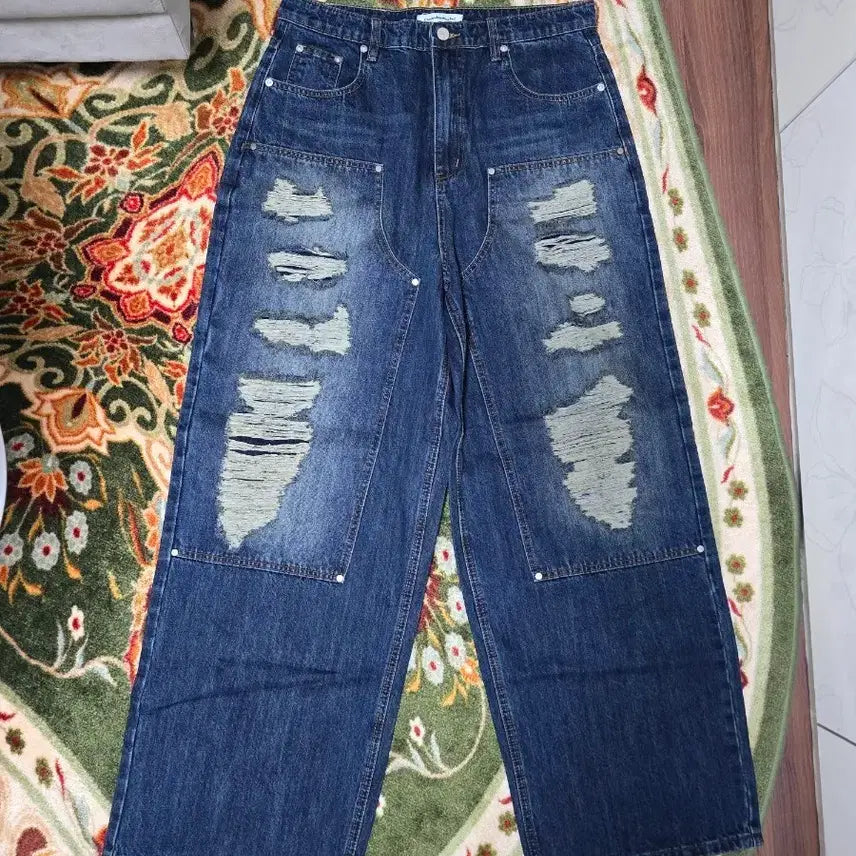 [BUNJANG] Cactus Donut Market Carpenter Wide Denim - Deep Blue / 캑터스도넛마켓 CARPENTER WIDE DENIM - DEEP BLUE