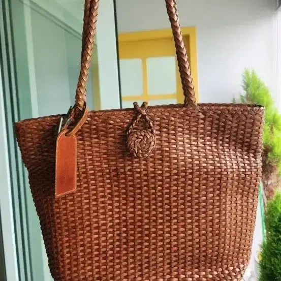 [BUNJANG] KEITH Rattan Leather Bag / KEITH 키이스 라탄 가죽 가방