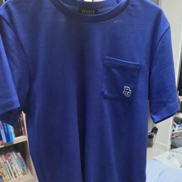 [BUNJANG] Pearly Gates Blue Pocket Short Sleeve T-Shirt / PEARLY GATES 블루 포켓 반팔티