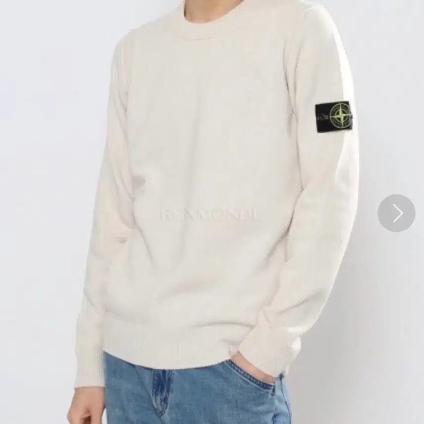 [BUNJANG] Stone Island Lambswool Crewneck Knit - Ivory (M) / [M] 스톤아일랜드 램스울 크루넥 니트 아이보리
