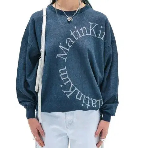 [BUNJANG] Matinkim Logo Reversible Pullover Knit / 무배/마뗑킴 로고 리버시블 풀오버/양면