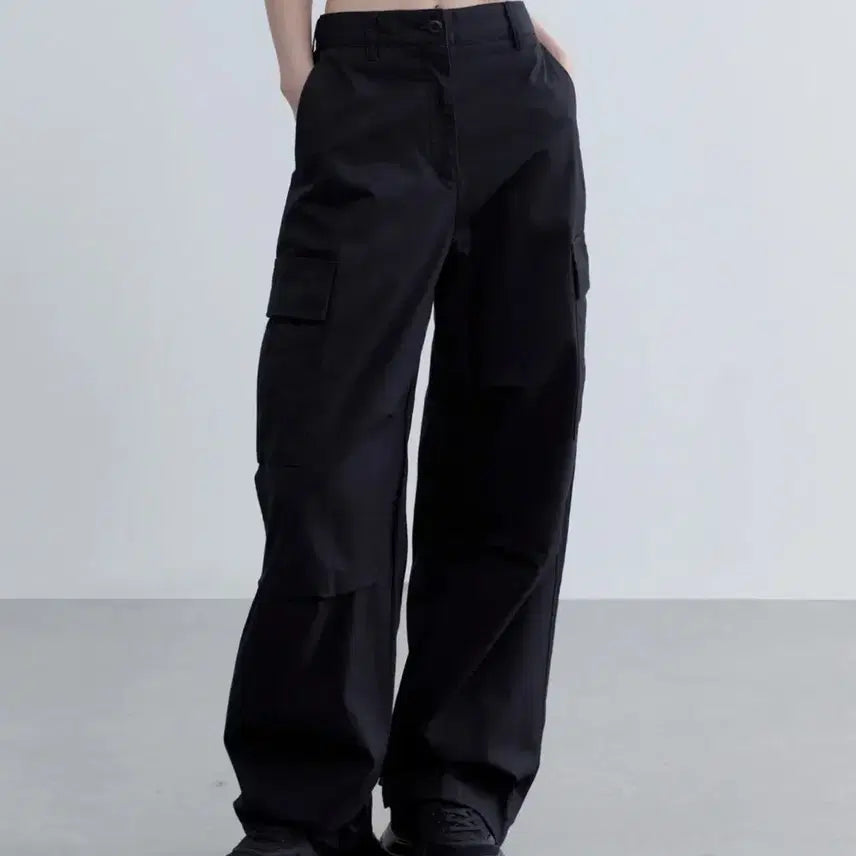 [BUNJANG] Musinsa Standard Women's Wide Cargo Pants Black / 무신사 스탠다드 우먼) 우먼즈 와이드 카고 팬츠 블랙