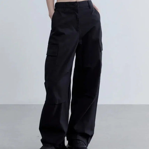 [BUNJANG] Musinsa Standard Women's Wide Cargo Pants Black / 무신사 스탠다드 우먼) 우먼즈 와이드 카고 팬츠 블랙