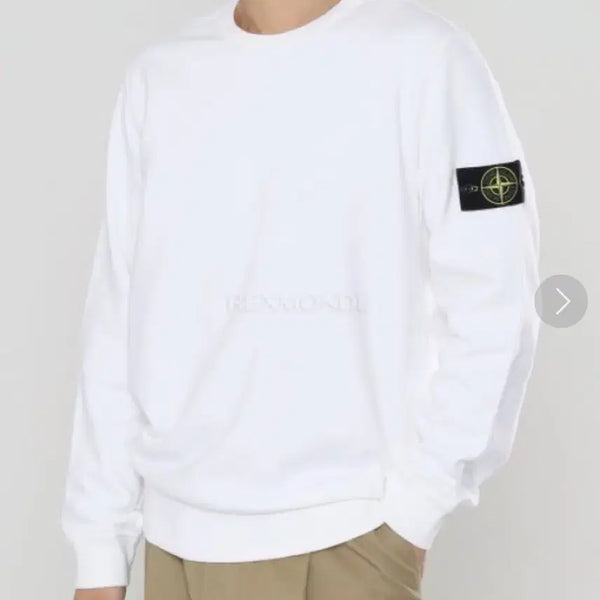 [BUNJANG] Stone Island Cotton Crewneck Sweatshirt White L / [L] 스톤아일랜드 코튼 크루넥 스웨트셔츠 화이트